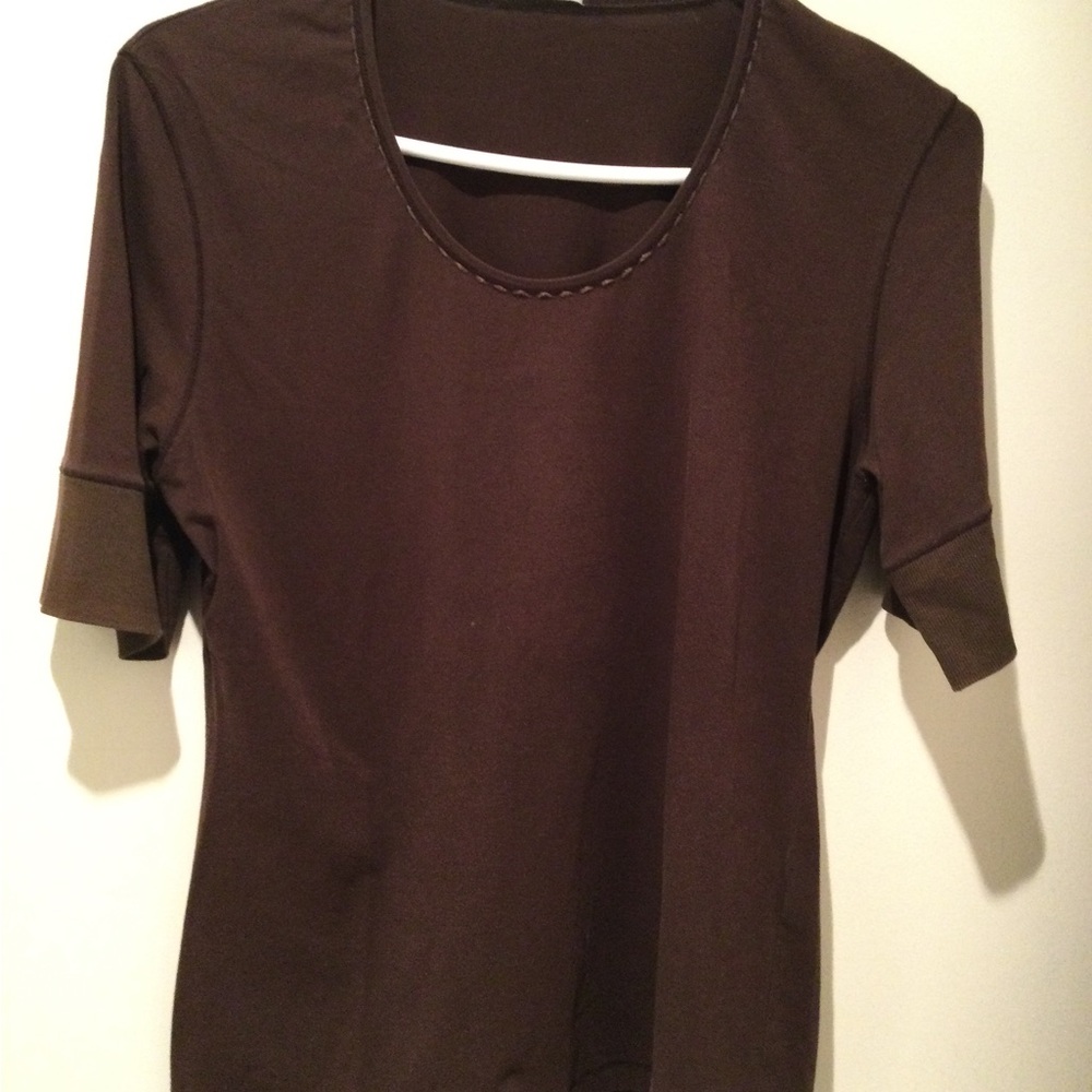 Brown Fitted Short Sleeve Tee